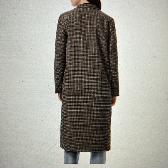 Bernardo houndstooth wool blend notch collar coat - Picture 2 of 5